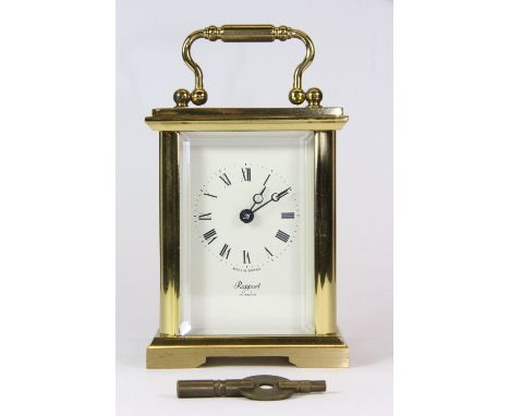 A Rapport London gilt brass carriage clock, H 14cm