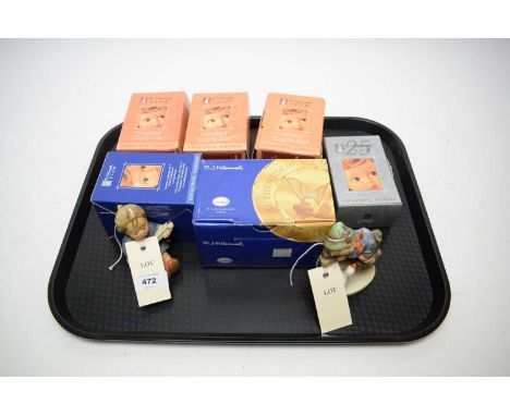 A selection of Exclusive Edition Hummel figures, including: Pigtails; Little Scholar; and others, most with box. (8)