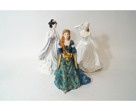 A Royal Worcester limited edition figure - 'The Chalice of Love',  sculpted by Peter Holland, a limited edition Coalport figu