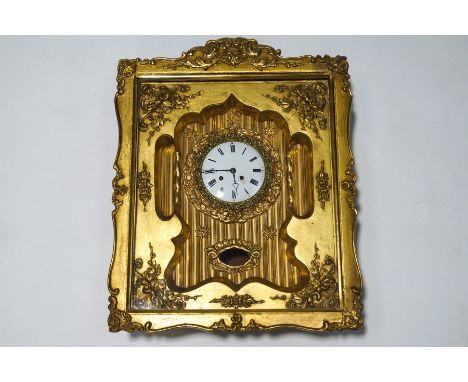 A Victorian French wall clock, the eight day movement signed J.G P&S to the rear, within a gilded surround and gesso framed c
