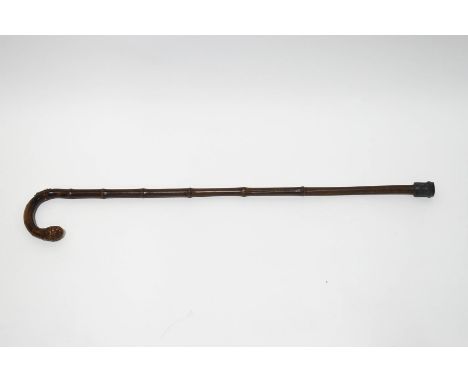 A horse measuring stick with silver fittings, London 1908, (measure A/F)