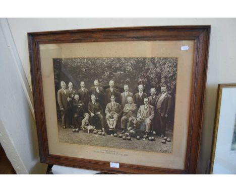 Lawn Bowls Interest - Framed and glazed vintage photograph Winners Second Division Norfolk County Cup 1927