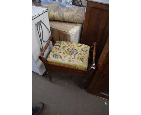Edwardian tapestry top piano stool