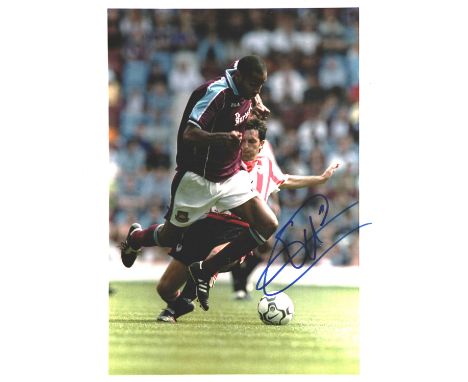 Frederic Kanoute signed 10x8inch colour photo pictured while playing for West Ham United. Good condition. All autographs come