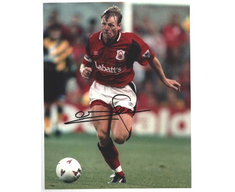 Stuart Pearce signed 10x8 inch colour photo pictured while playing for Nottingham Forest. Good condition. All autographs come