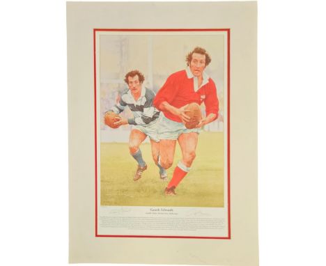 Gareth Edwards Signed Gary Keane signed limited edition print 218 of 495. Mounted and measures 28x19 inch appx. Good conditio