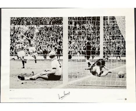 Martin Peters signed 24x17 inch Big Blue Tube Cup Kings series limited edition print no 350/500 pictured celebrating after sc