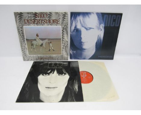 NICO: Three LPs to include 'The Marble Index' 1969 UK stereo press with red/silver text Elektra labels (EKS 74029, vinyl and 