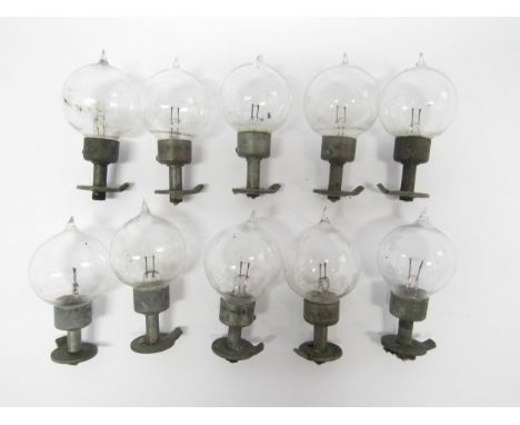 Ten early 20th Century light bulbs, possibly WW1 signal lamp or tent lights (10)