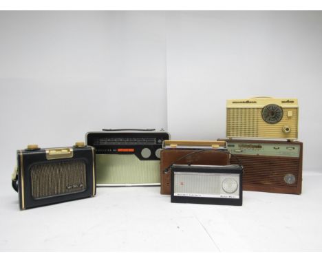 An interesting collection of vintage portable radios to include Pye Transistor 444 (designed by Robin Day), Ever Ready Sky Ma