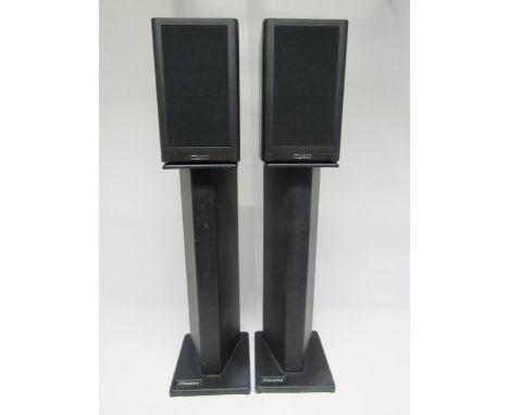 Hi-fi - A pair of Mission 760i bookshelf speakers, with a pair of Atacama SE24 speaker stands