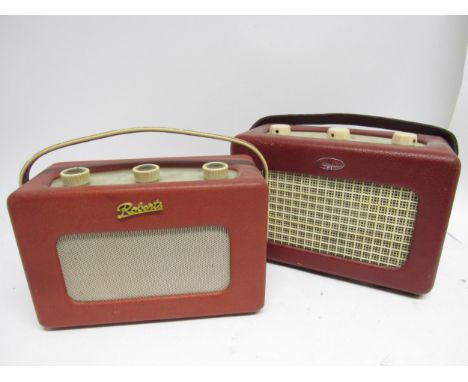 Two vintage Roberts portable radios to include R200 transistor and R55 valve radio (2)