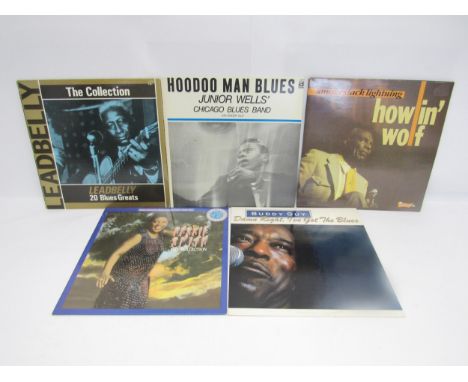 Blues - Five assorted Blues LPs to include Howlin' Wolf - 'Smokestack Lightning' (INSD 5037 sleeve VG), Leadbelly - '"The Lea