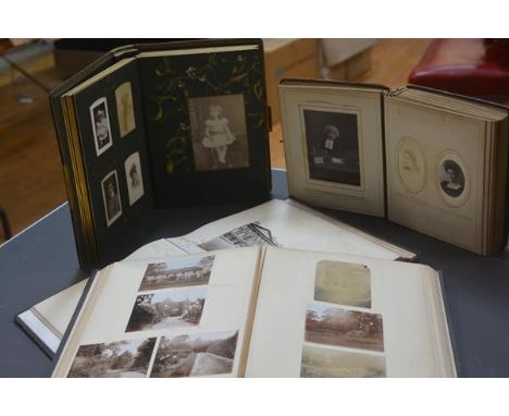 A group of four Victorian photograph albums, two with portrait photographs, one with Oxford scenes and bearing bookplate for 