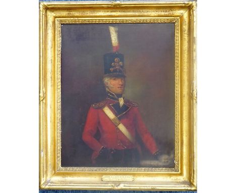 An early-19th century half-length portrait in oil on (relined) canvas of an officer&nbsp;in the uniform of the Royal Fusilier