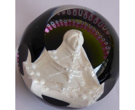 A rare Caithness Limited Edition Queen Elizabeth I&nbsp;sulphide paperweight (originally ex. The Caithness Museum when the fa