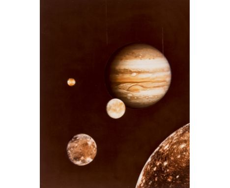 NASA/Jet Propulsion Laboratory, Pasadena.-  Jupiter and its four largest moons Io, Europa, Ganymede and Calisto, Voyager I, M
