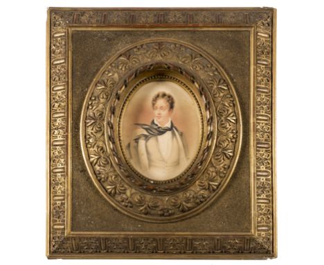 Byron.- Romanticism.- Sanders (George, 1774-1846), After. Portrait Of George Gordon Noel, 6th Baron Byron, Lord Byron, point 