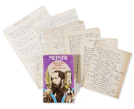 Munby (Arthur Joseph, poet, diarist and civil servant, 1828-1910) 22 Autograph manuscript poems addressed to his wife Hannah 