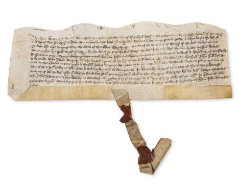 Medieval English.- Kent.- Culpeper (Sir John, Justice of the Peace, fl. 1466-80).- Indenture Robert Clobbe late of East Peckh