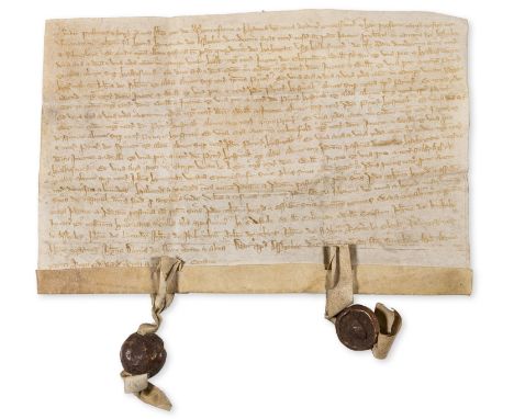 Cambridgeshire.- Charter, grant by Alex de Alshornestone and Johanna his wife to Henry Honeman of Ashelee [Ashley] of 12 acre
