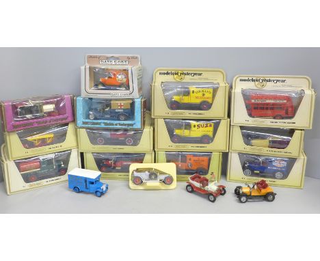 A collection of Matchbox and Models of Yesteryear model vehicles including thirteen boxed 