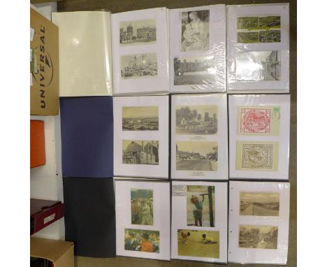 A large collection (in fourteen albums) of over 400 real photograph postcards covering many themes from the early 1900s but p