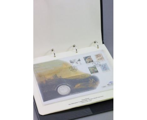 Folder of Eight The Millennium Coin First Day Covers including Gold Half Sovereign