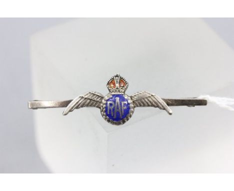 Silver and Enamel RAF Sweetheart Wings Brooch