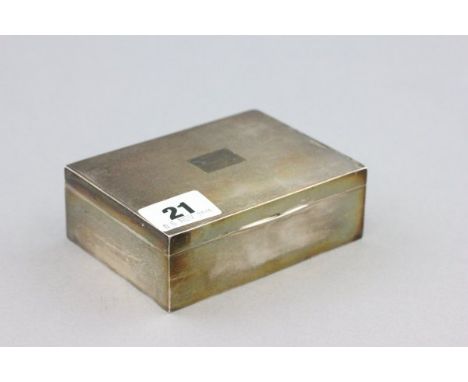 Silver Cigarette Box with Cedar Lining, Engine Turned with empty square cartouche, London 1933