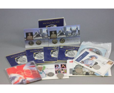 Five Century of the Monarchy Commemorative 2000 £5 Coins in Packets with coas; Two Queen's Royal Visit to Australia 2000 Coin