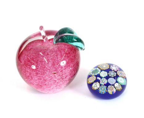 A Caithness apple paper-weight; and another, (2)