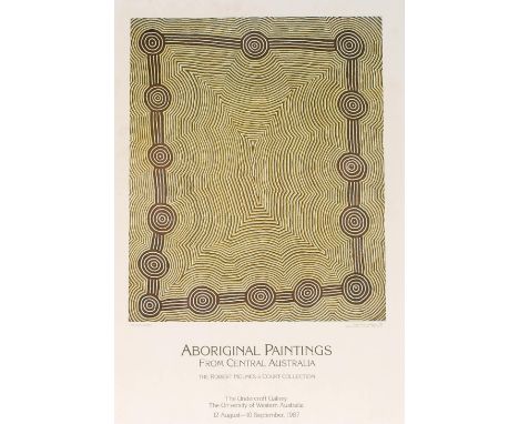 Tommy Lowry Tjapultjarri, a framed and glazed Australian Aboriginal painting Exhibition poster 1987