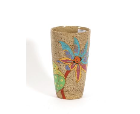 A Clarice Cliff Goldstone vase, 20.5cms high