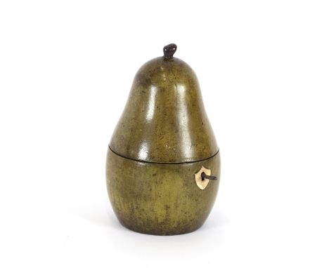 A tea caddy, in the form of a pear