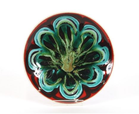 A Poole pottery shape 3 plate, by Sally Campbell, 20.5cms dia.