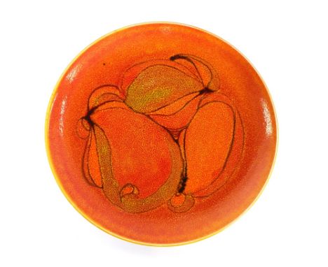 A Poole pottery shape 4a plate, by Valerie Pulham, circa 1974, 25.5cms dia.