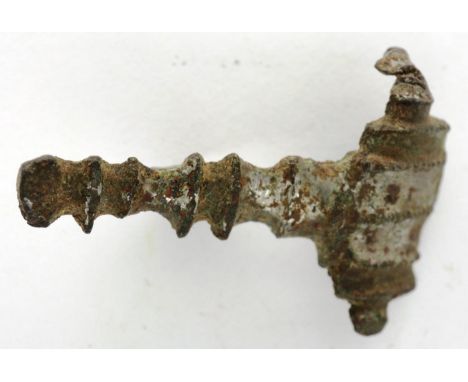 Roman silvered fibula; Elite Society hod hill type, L: 30 mm. P&amp;P Group 0 (£5+VAT for the first lot and £1+VAT for subseq