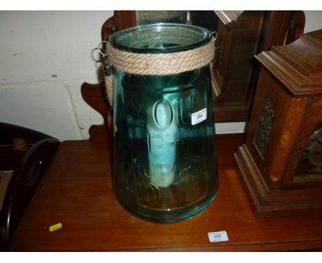 A large glass lantern 