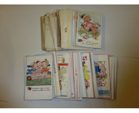 A tub of various post-cards to include Mabel Lucy Attwell