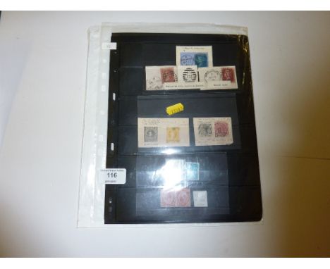 Printing errors, flaws and varieties on stock card, include Queen Victoria 2 penny with letter K sideways in postmarks; Grana