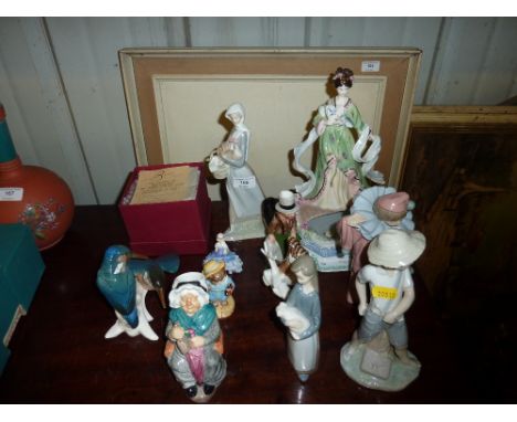 A collection of various ornaments to include Nao, a Royal Worcester "The Willow Princess", Lladro etc. 