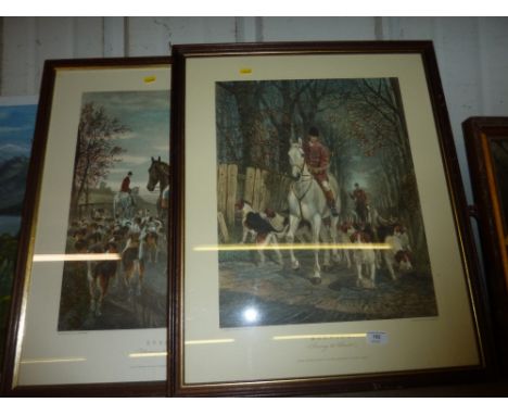 A pair of framed and glazed coloured hunting prints engraved by E.G.Hester 
