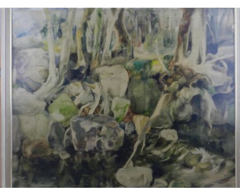 20th century British school, Lang Straitt Beck, Cumberland, oil sketch on board. H.49cm W.60cm