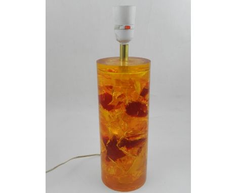 An 1970s acetated simulated amber standard lamp, H.32cm