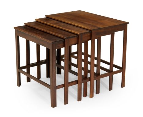 Peter Hvidt & Orla Mølgaard-Nielsen for France & Daverkosen   Nest of four tables, circa 1960  Ziricote  Manufacturer's plaqu