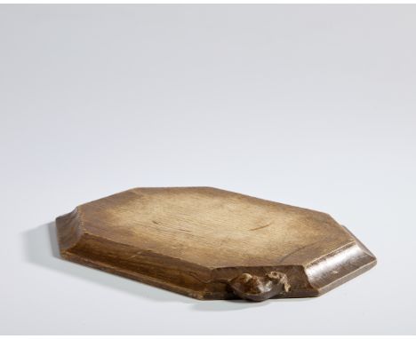 Robert 'Mouseman' Thompson (1876-1955)&nbsp;Octagonal chopping board, second half 20th century&nbsp;Oak&nbsp;24.5cm x 30.5cm