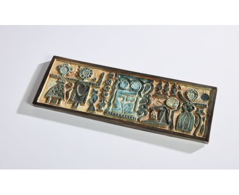 Troika   Rare 'Love plaque' originally designed by Benny Sirota, circa 1960s  Glazed ceramic  Painted manufacturer's marks to