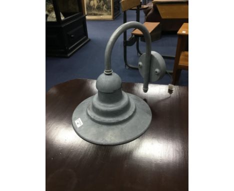 INDUSTRIAL METAL LIGHT FITTING, the shade of circular form, 30cm diameter