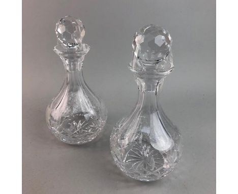 SET OF SIX ASEDA SWEDEN DESSERT BOWLS, in box, along with two sets of LSA vodka glasses and two crystal decanters